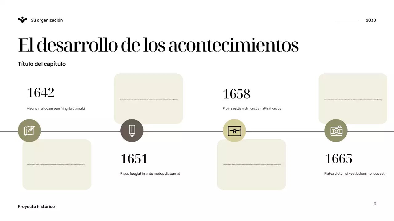 Presentación de la historia elegante y azul