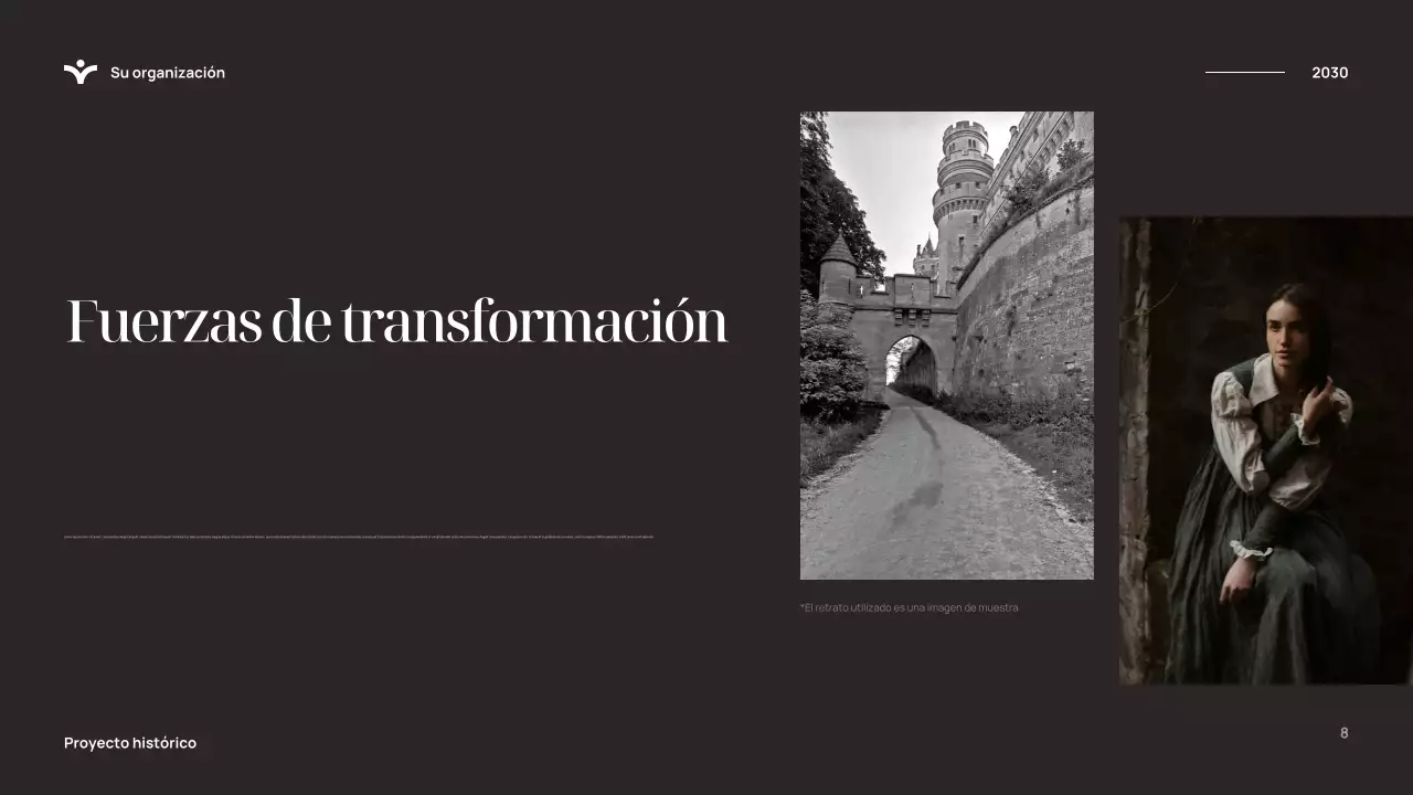 Presentación de la historia elegante y azul