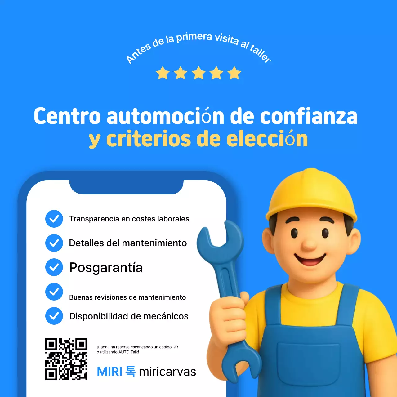 Entrega de información sobre el cuidado del coche Blue Simple