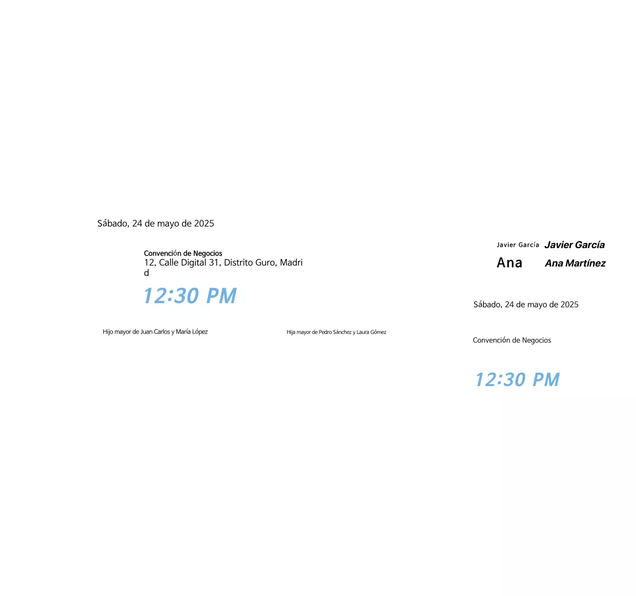 Invitación de boda sencilla blanca