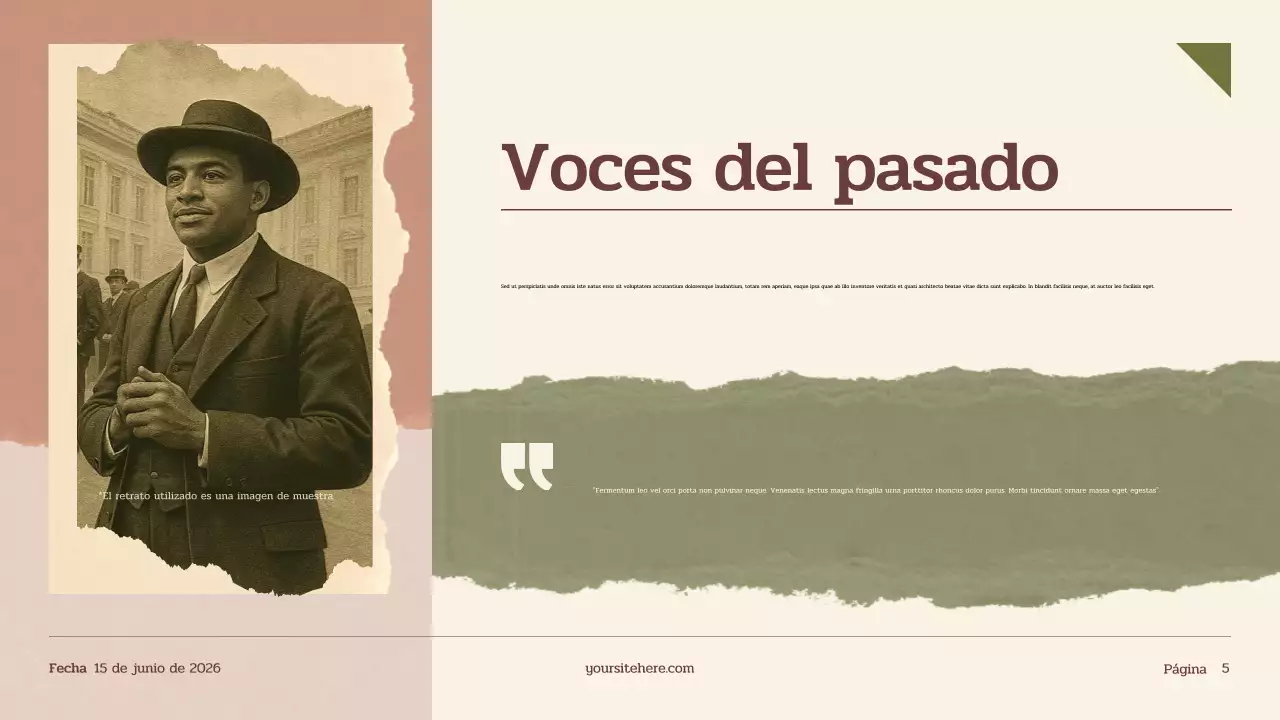 Presentación de la historia del vintage beige