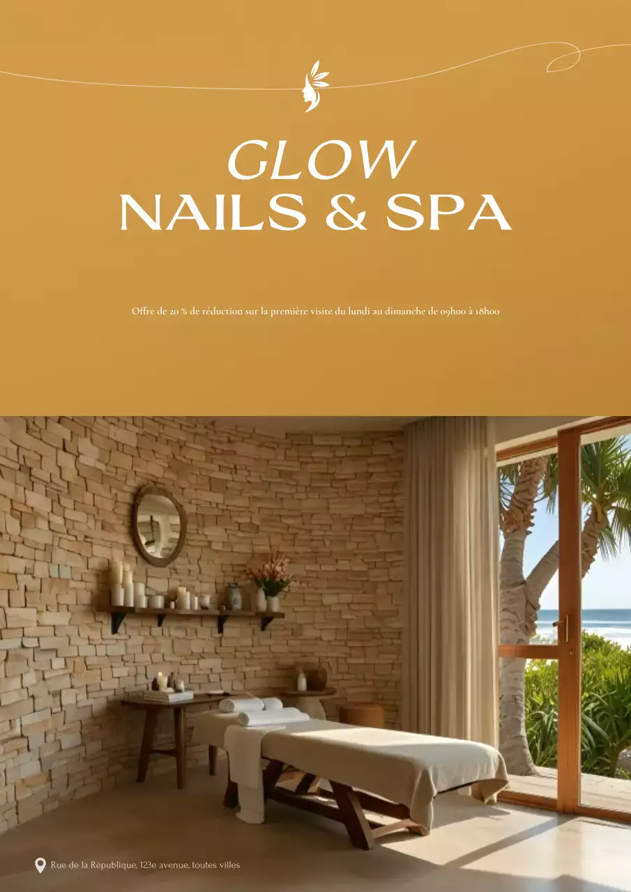 Affiche promotionnelle de spa élégante et noire