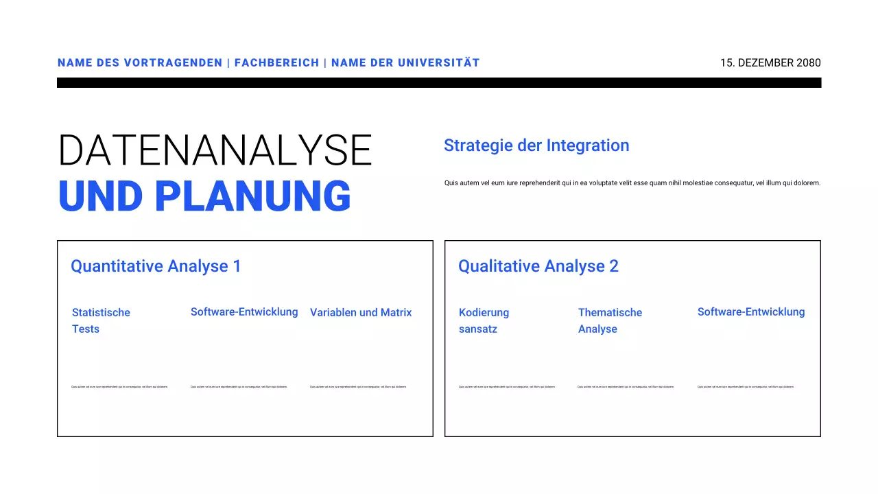 Präsentationen von Forschungsvorschlägen