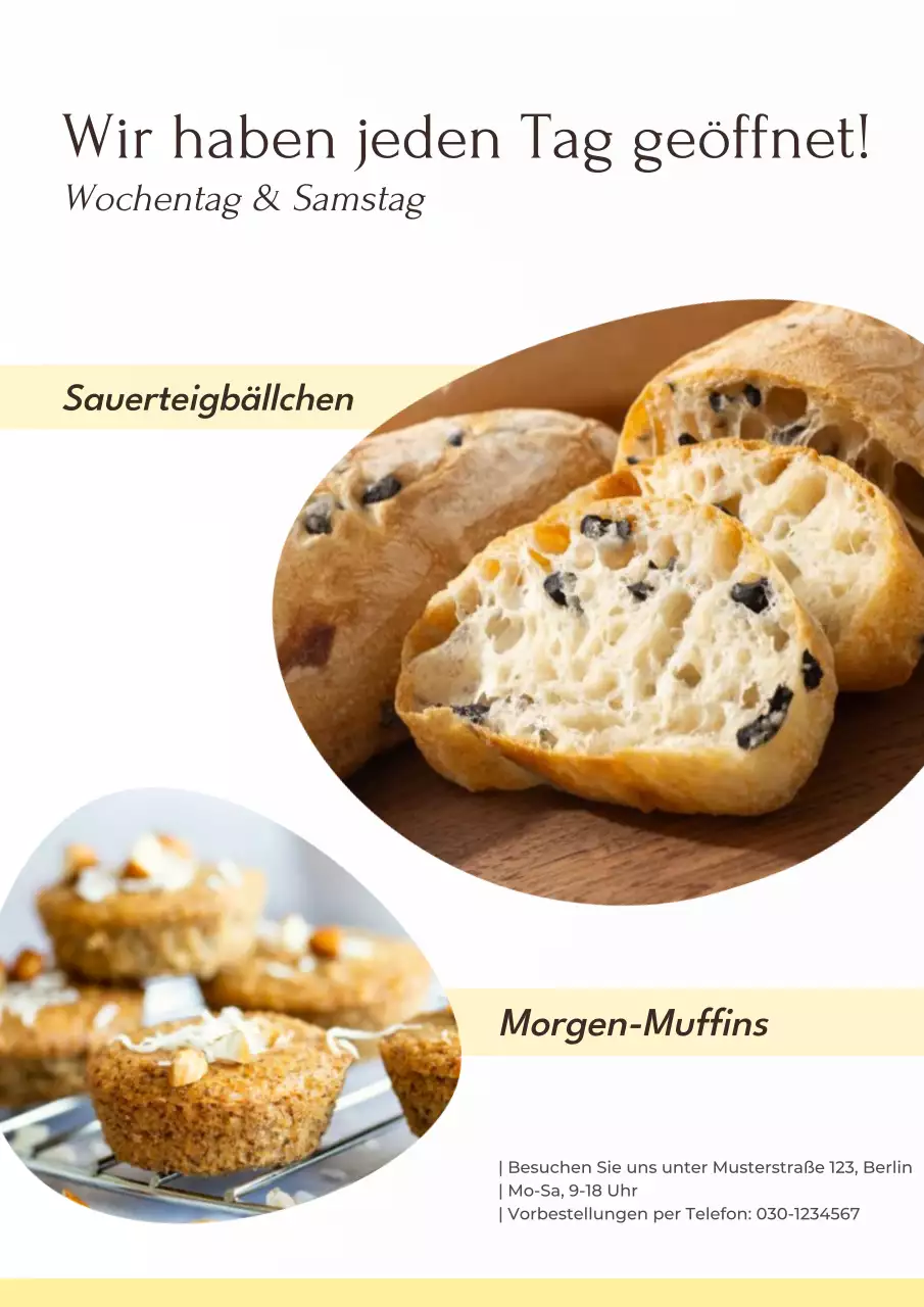 Beige Modernes Bäckerei-Werbeplakat