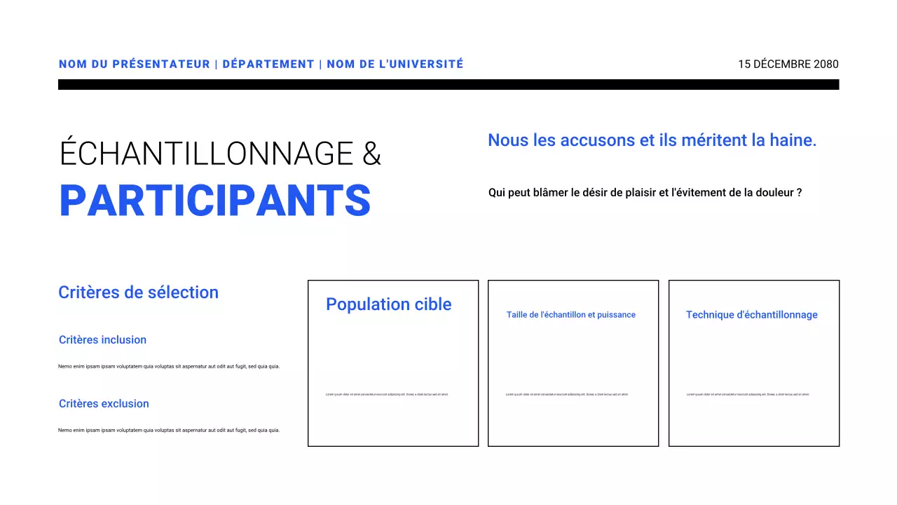 Présentations de propositions de recherche