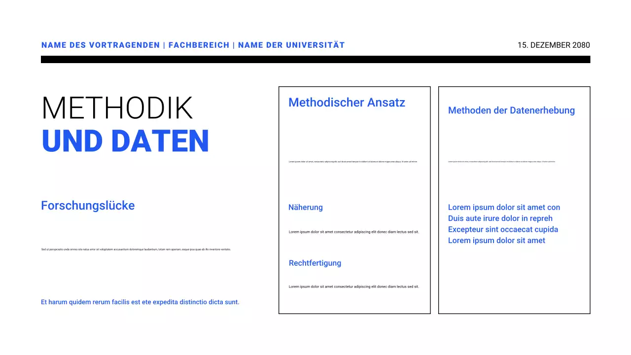 Präsentationen von Forschungsvorschlägen