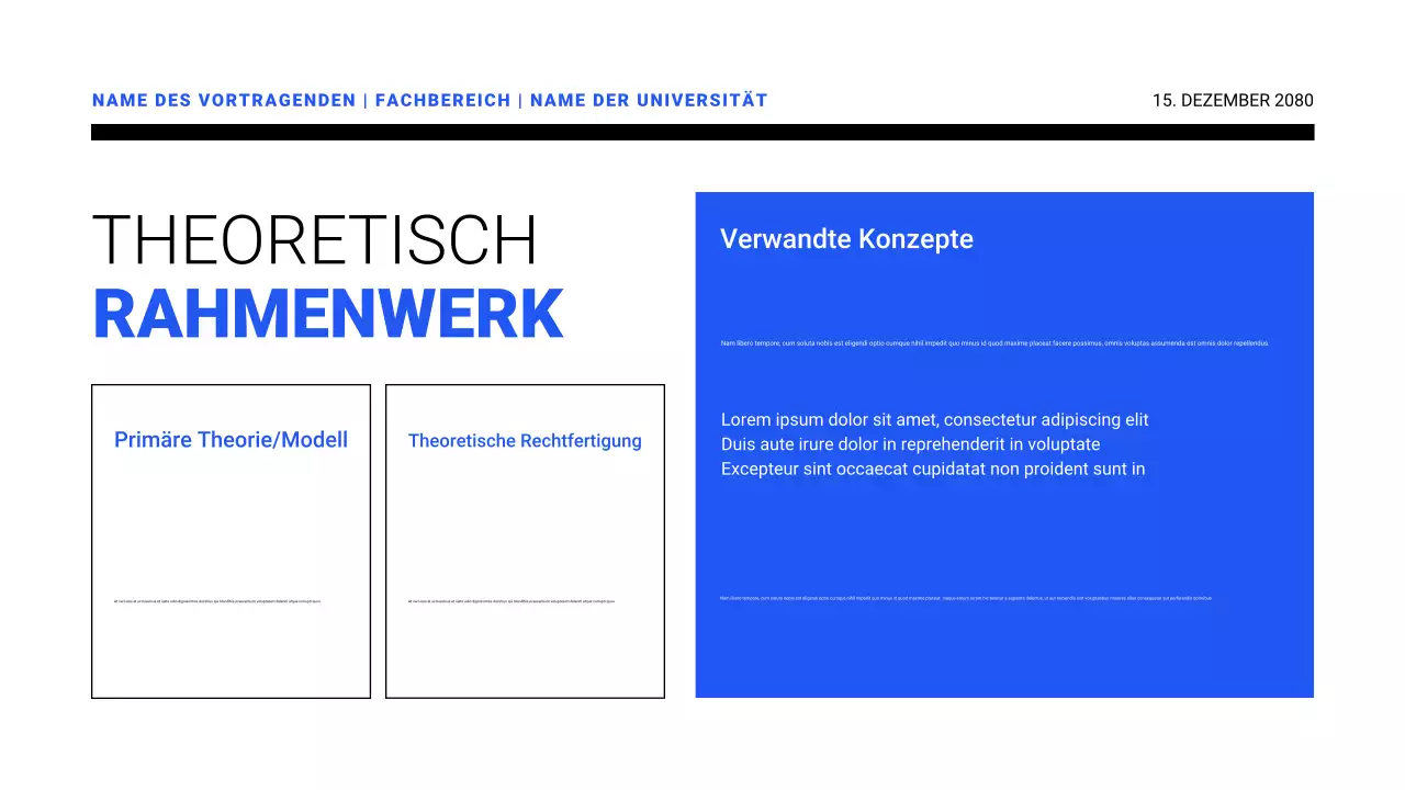 Präsentationen von Forschungsvorschlägen
