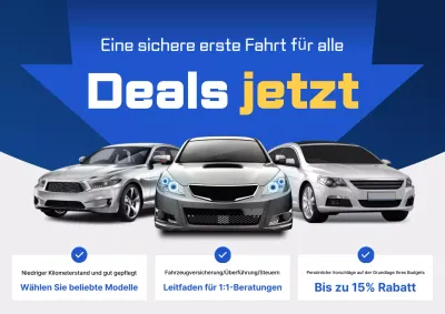 Blaue moderne Auto-Werbung
