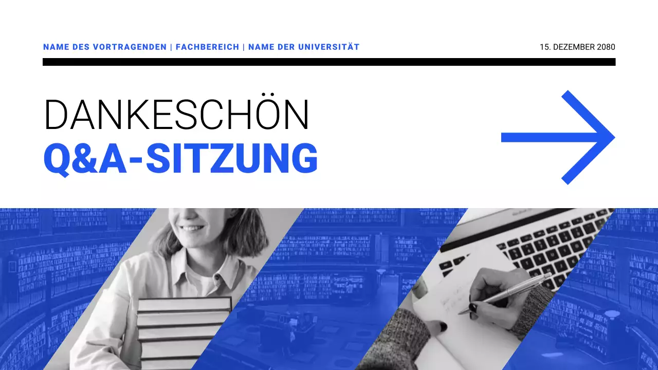 Präsentationen von Forschungsvorschlägen