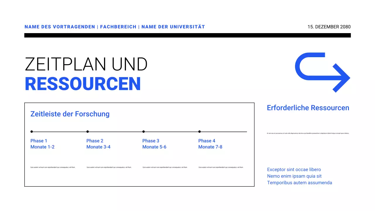 Präsentationen von Forschungsvorschlägen