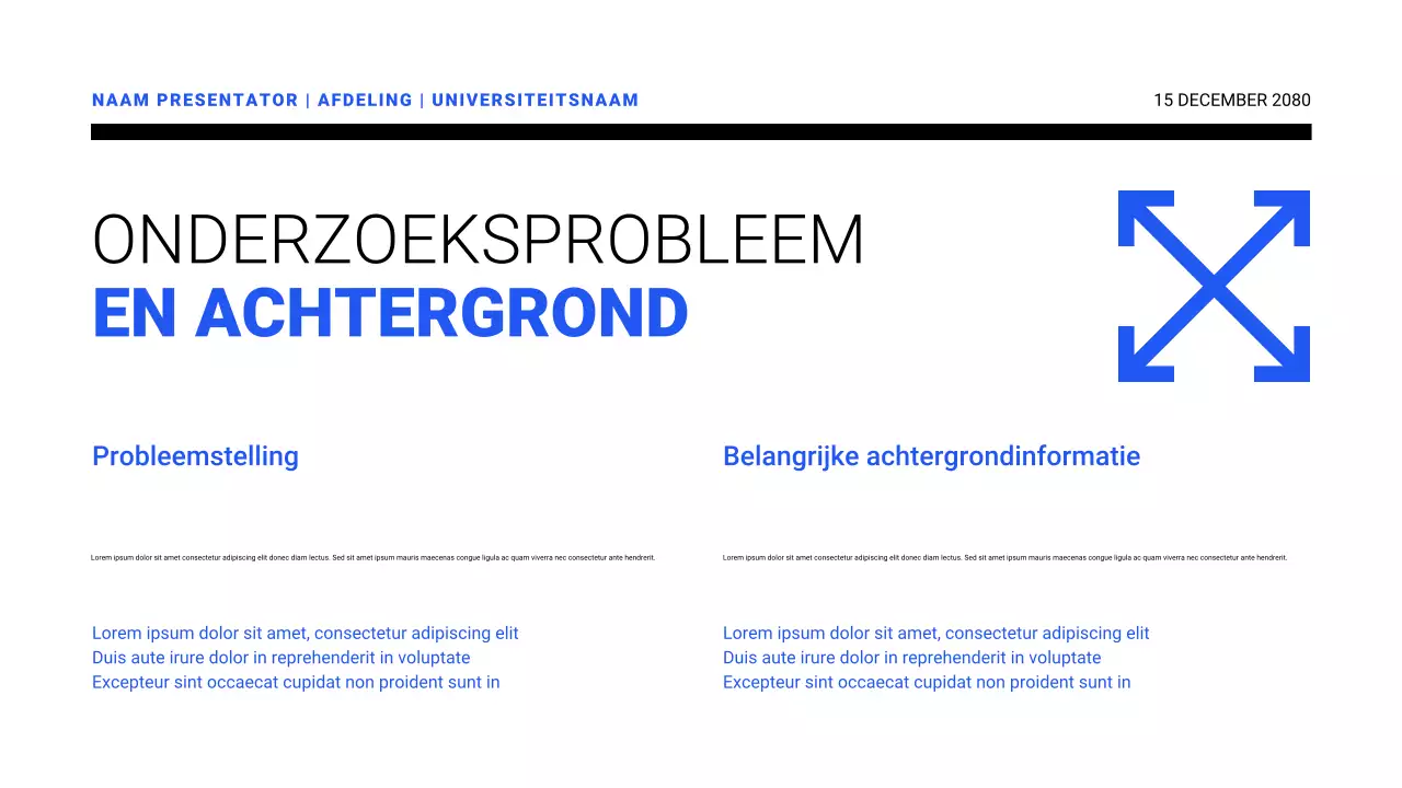 Presentaties van onderzoeksvoorstellen