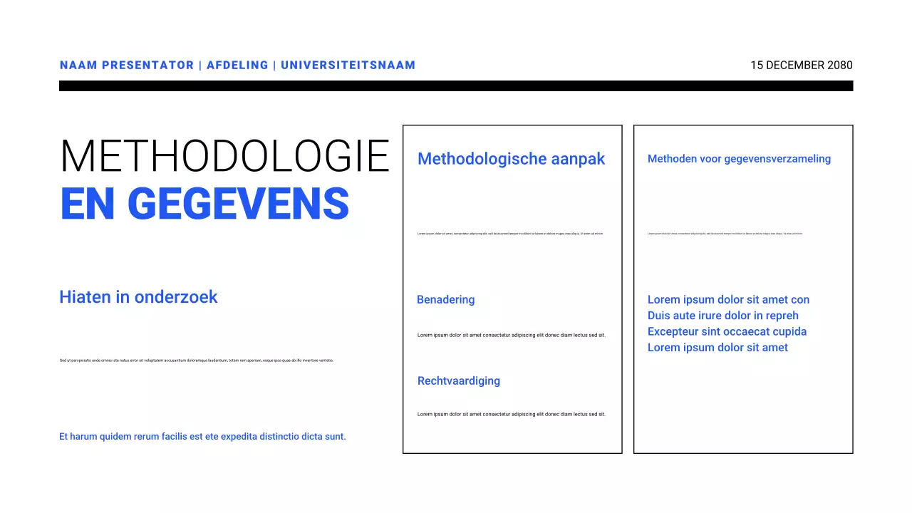 Presentaties van onderzoeksvoorstellen