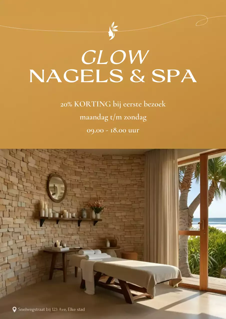 Zwarte elegante spa-promotieposter