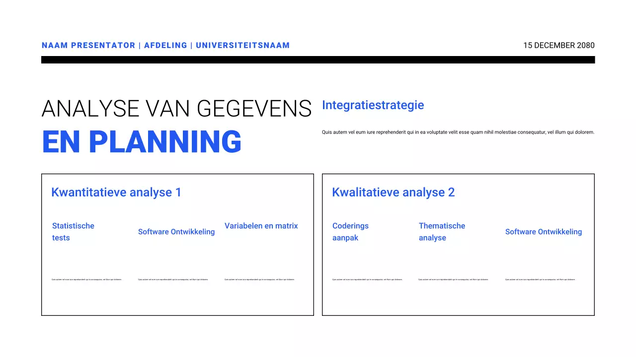 Presentaties van onderzoeksvoorstellen