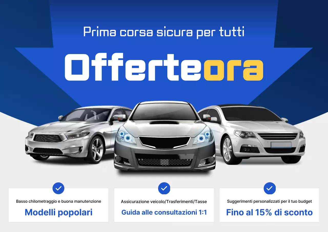 Promozione auto moderna blu