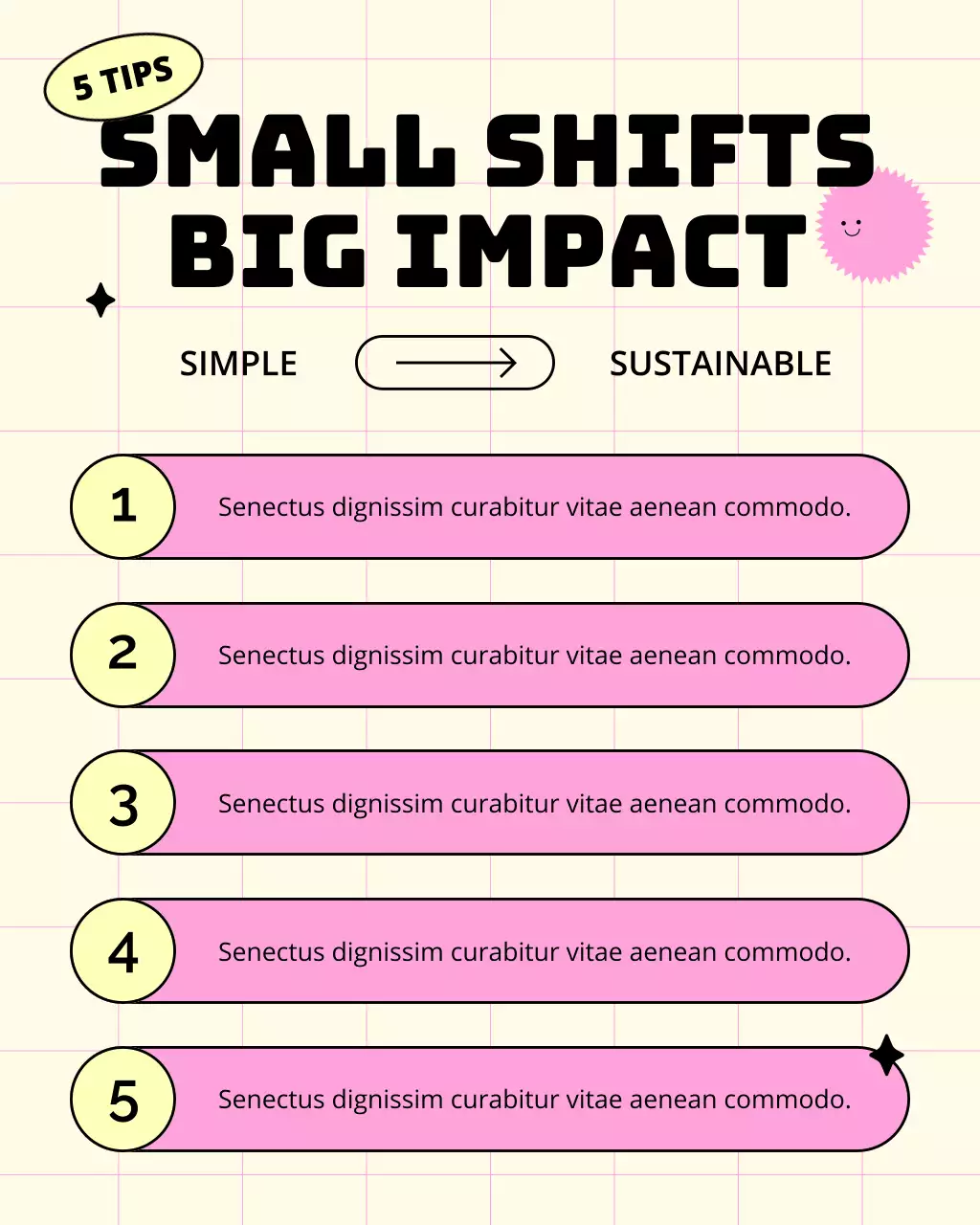 Pink and Yellow Work-Life Balance Tips Instagram Post