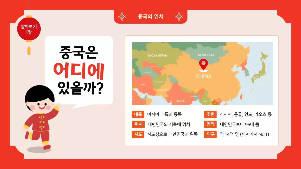 빨강 전통 중국어 교육 자료