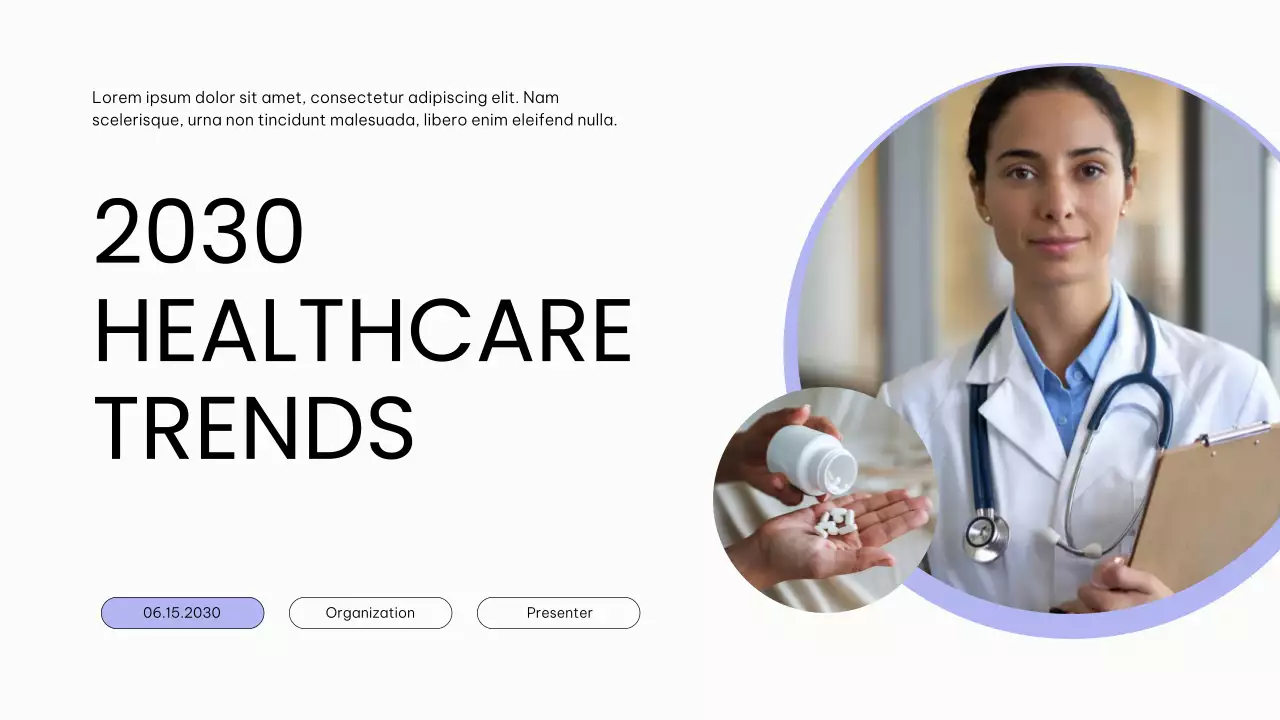 Clean and Simple Healthcare Trends Report Presentation