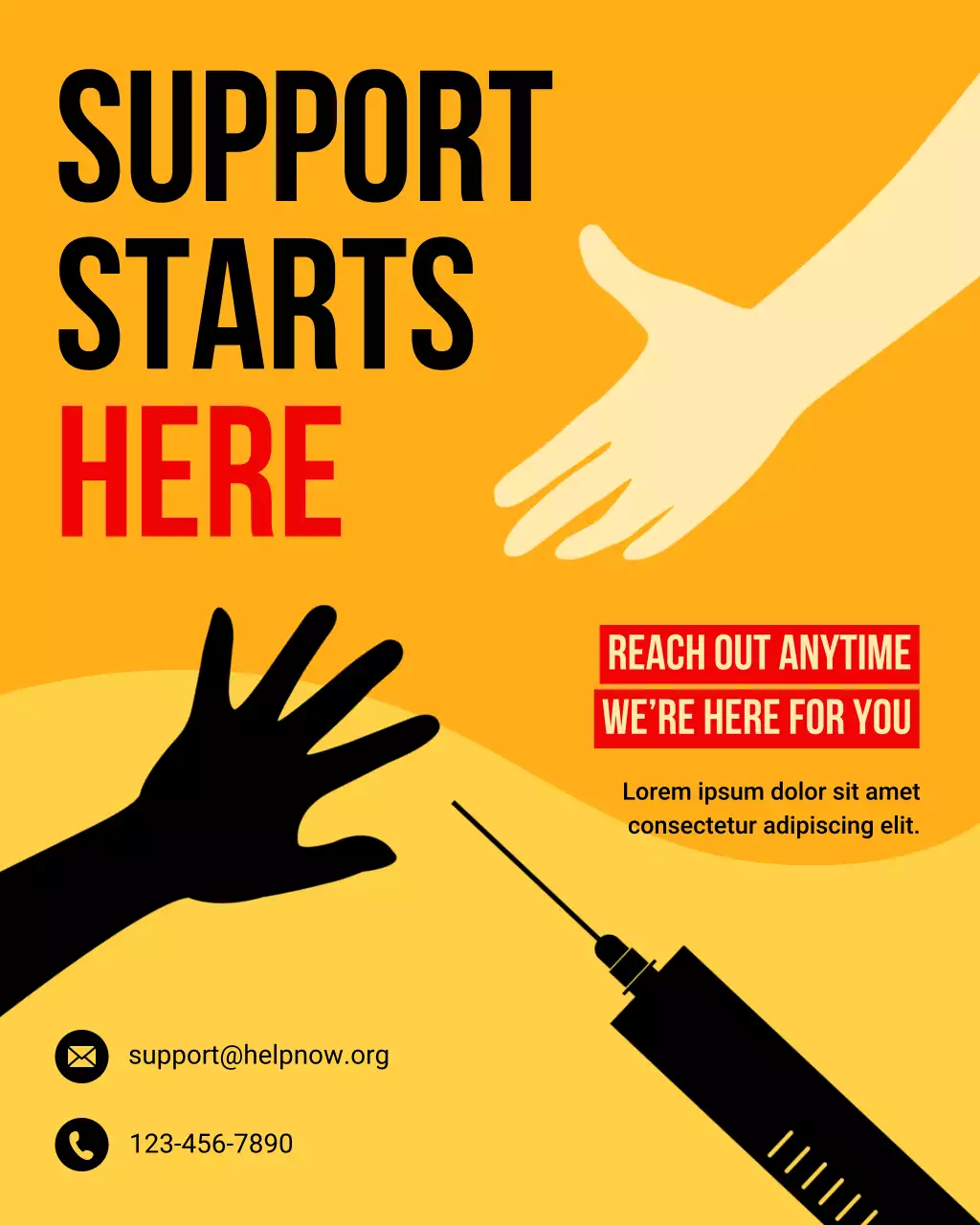 Yellow Flat Substance Abuse Awareness Instagram Post