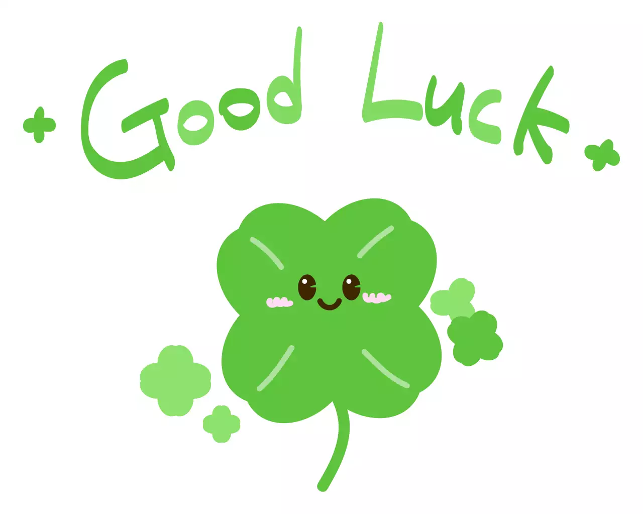 연두 아기자기한 행운 엽서