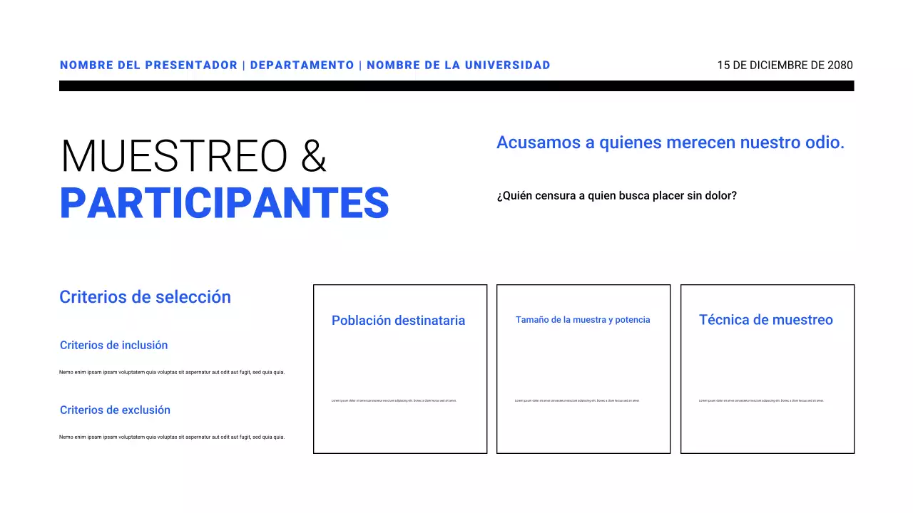 Presentaciones de propuestas de investigación