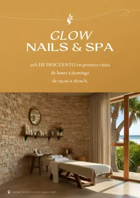 Póster elegante de promoción de spa en color negro