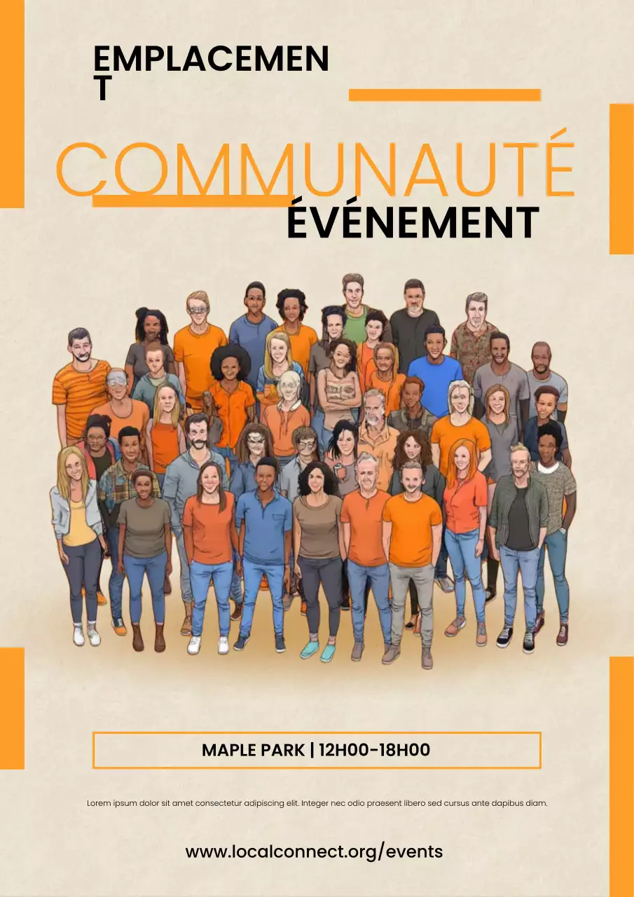 Affiche de l'événement communautaire local d'Orange