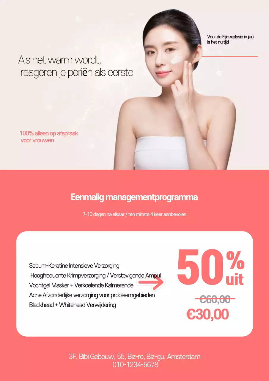 Korting op roze, schone huidverzorging