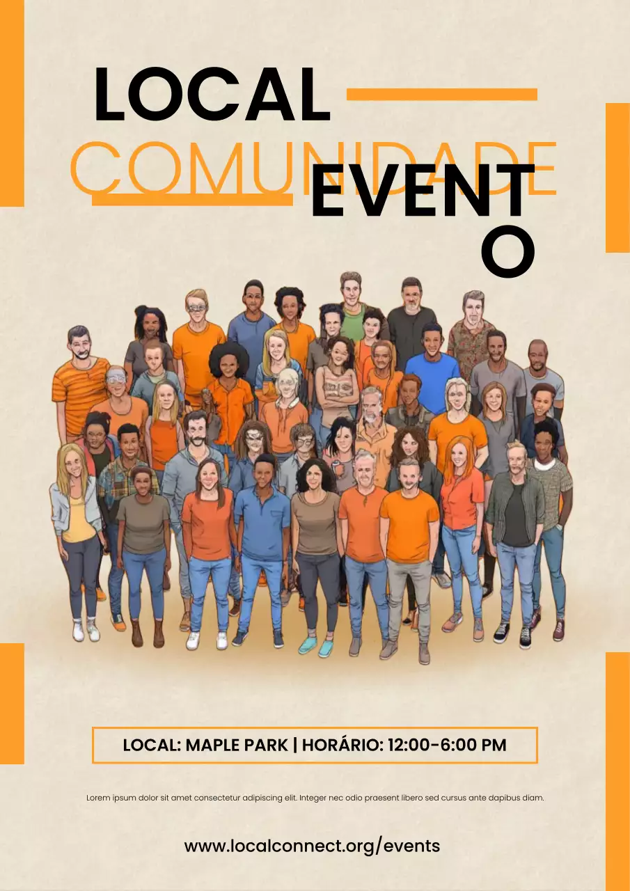 Cartaz do evento da comunidade local de Orange