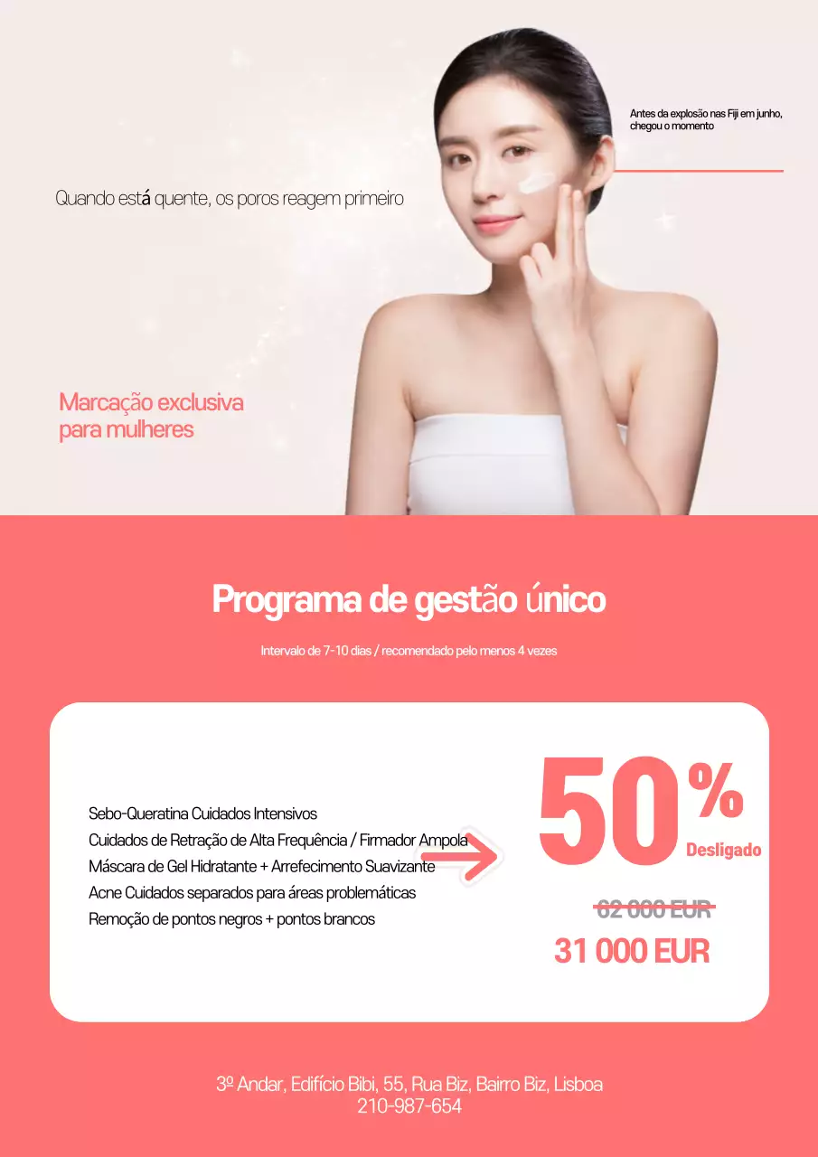 Desconto em cuidados com a pele Pink Clean