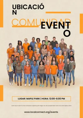 Cartel del evento comunitario local de Orange