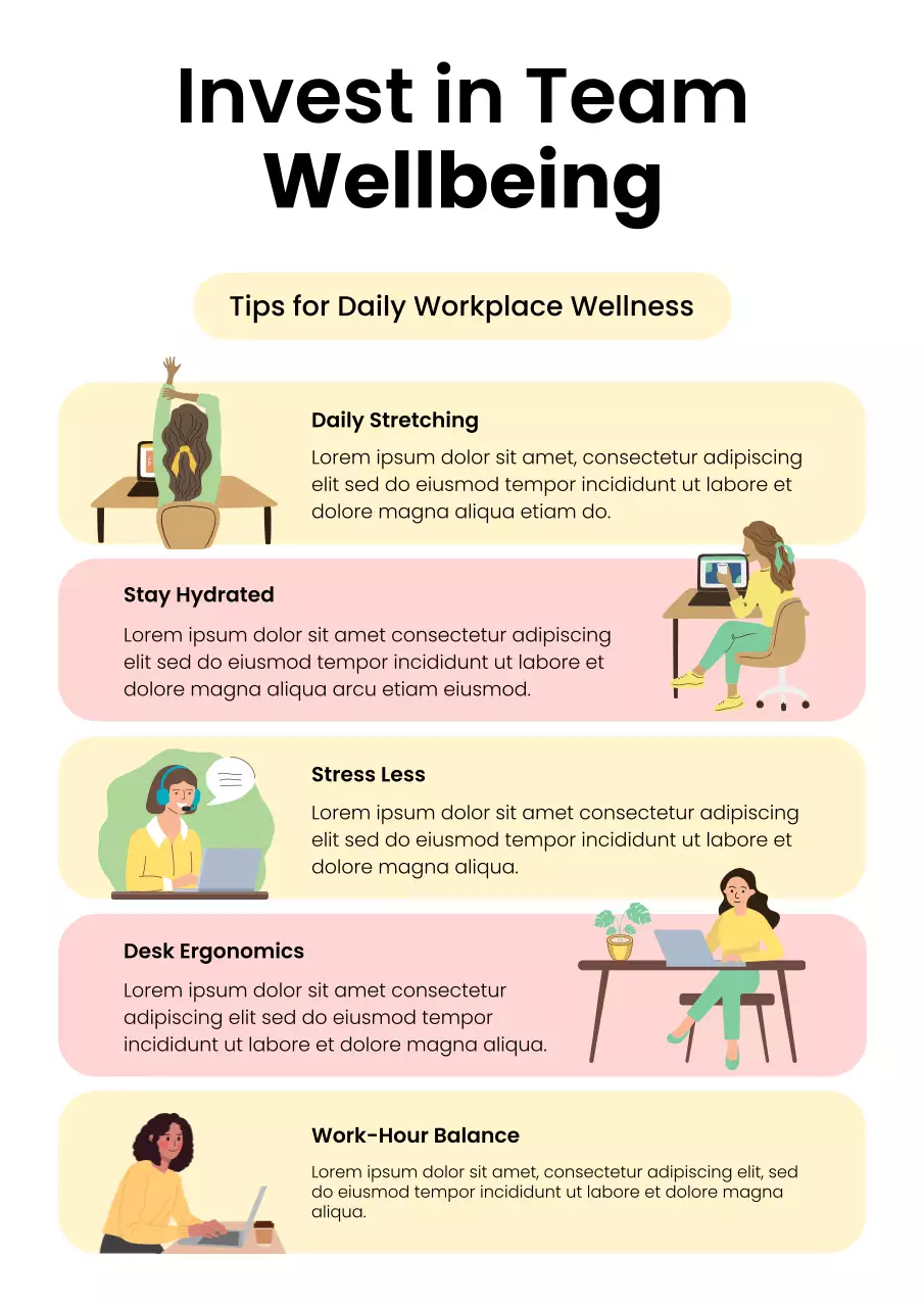 Yellow Modern Workplace Wellness Poster