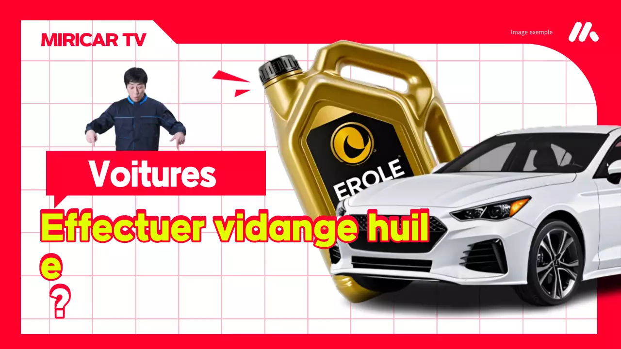 Comment changer l'huile moteur d'une voiture avec des reflets rouges et blancs