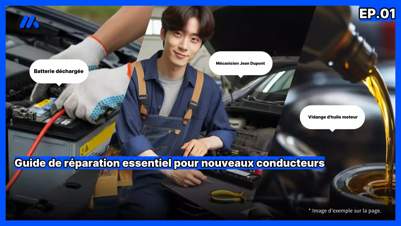 Guide de réparation de pilote simple pour débutants en couverture bleue et noire