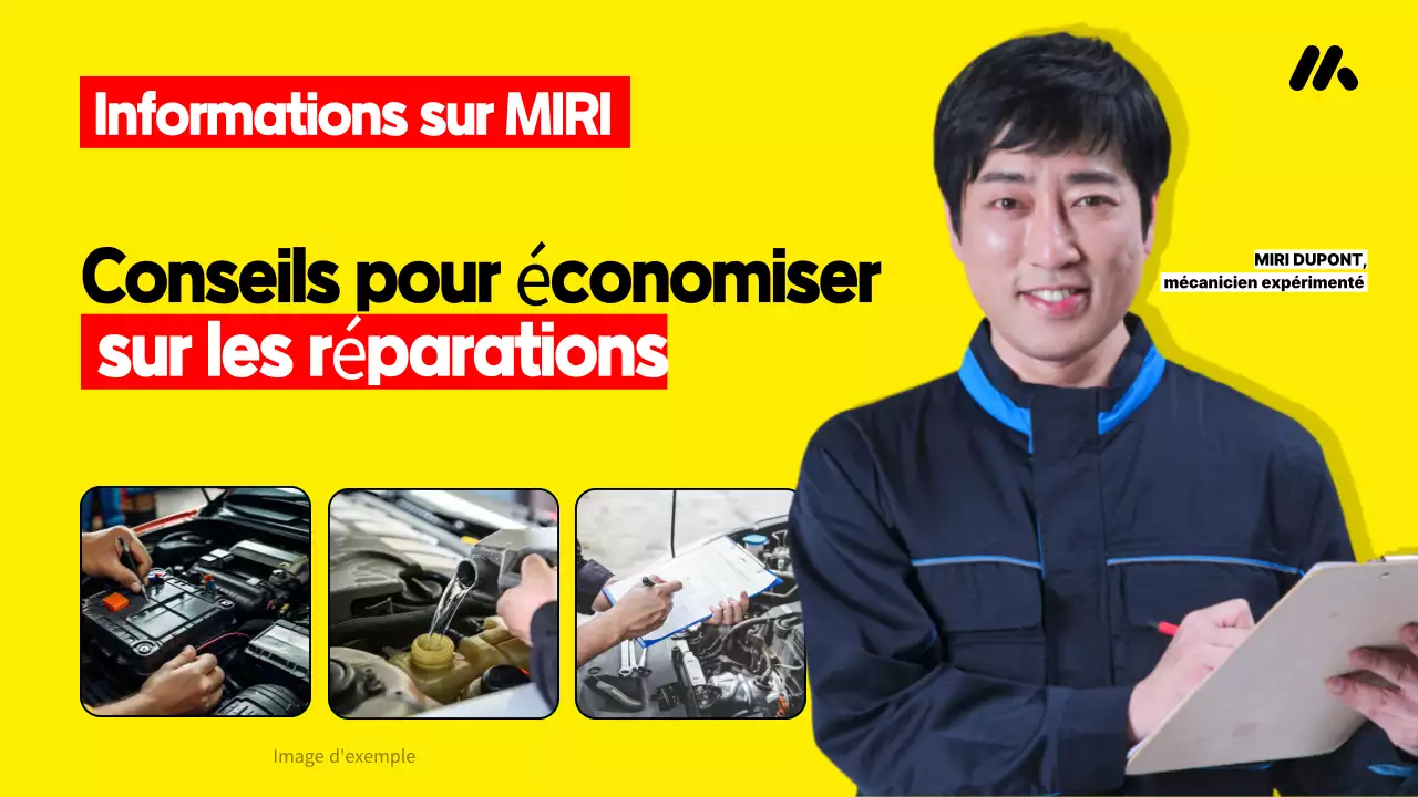 Promotion des conseils d'un mécanicien pour économiser sur les réparations automobiles, mis en évidence en jaune et en rouge