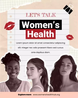 Peach and Red Women's Health Promotion Instagram Post