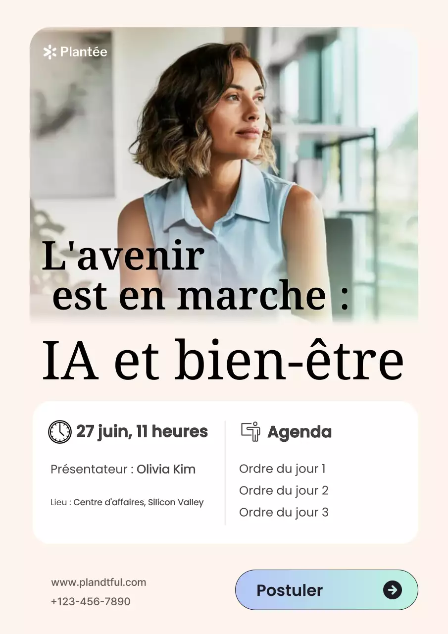 Invitation au webinaire sur l'IA moderne beige