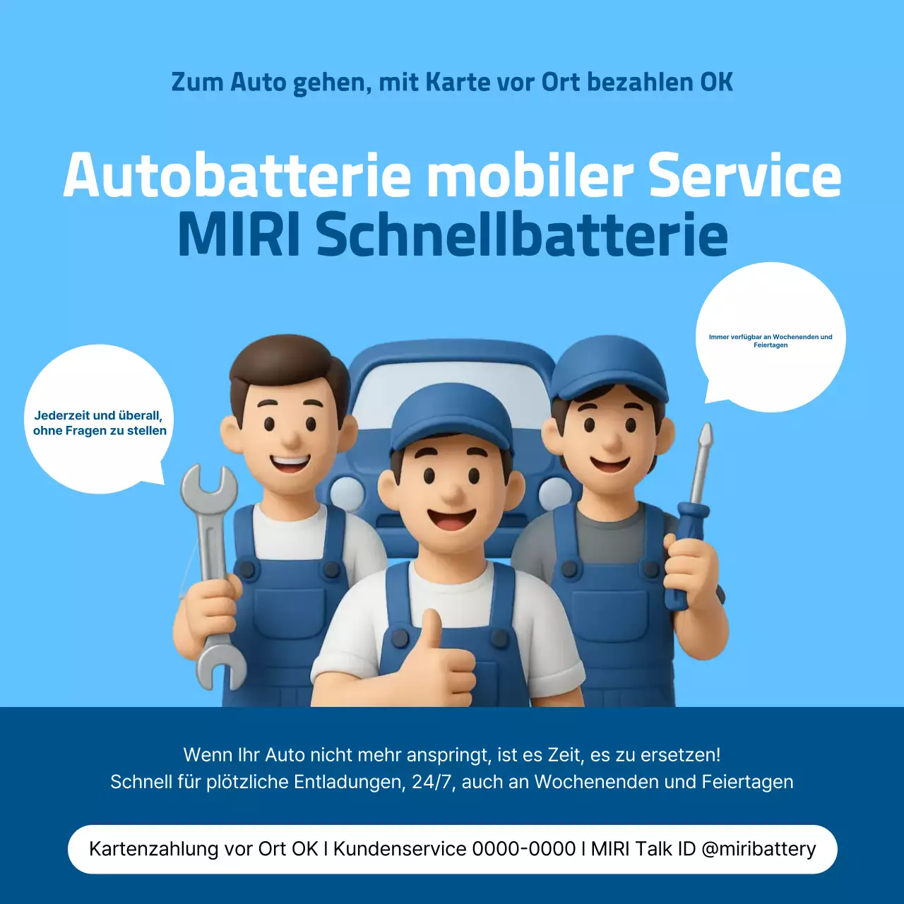 Himmelblaue moderne Autowerbung