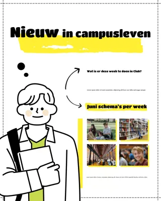 Gele moderne Society Weekly Events Poster