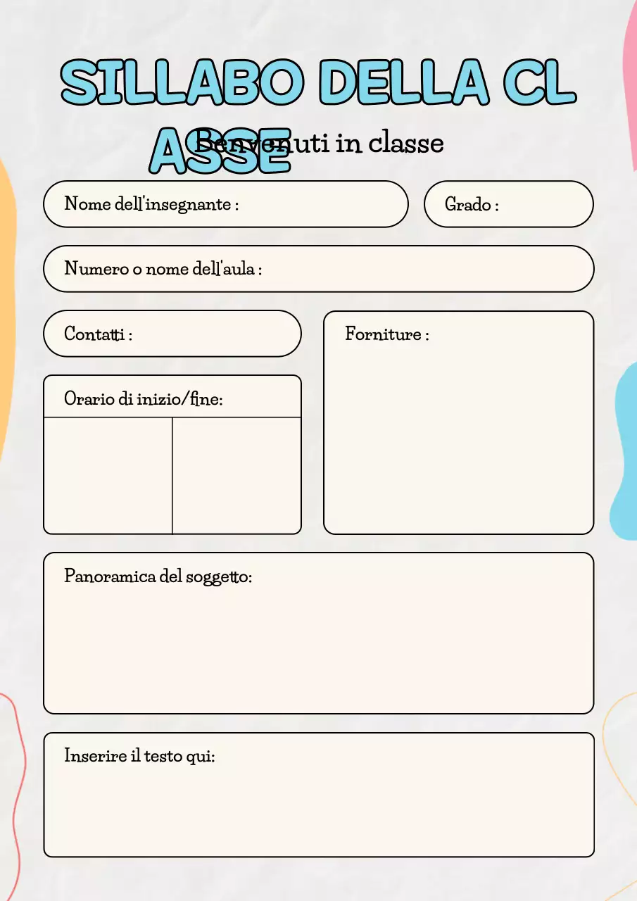 Poster del programma di classe