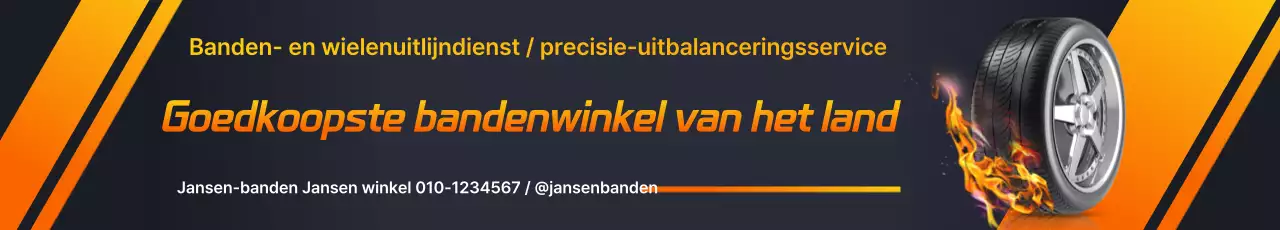 Advertentie met oranje accentband