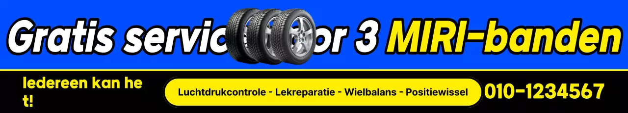 Gratis promotie van 3 soorten blauw en geel gemarkeerde banden