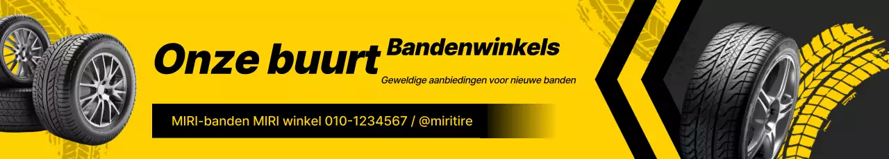 Gele moderne auto-advertentie