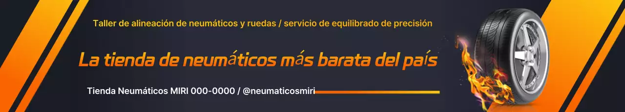 Anuncio de neumáticos con acento naranja