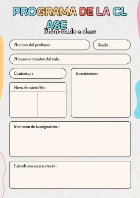Póster del programa de estudios de la clase