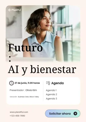 Invitación al seminario web del evento de IA moderna en beige