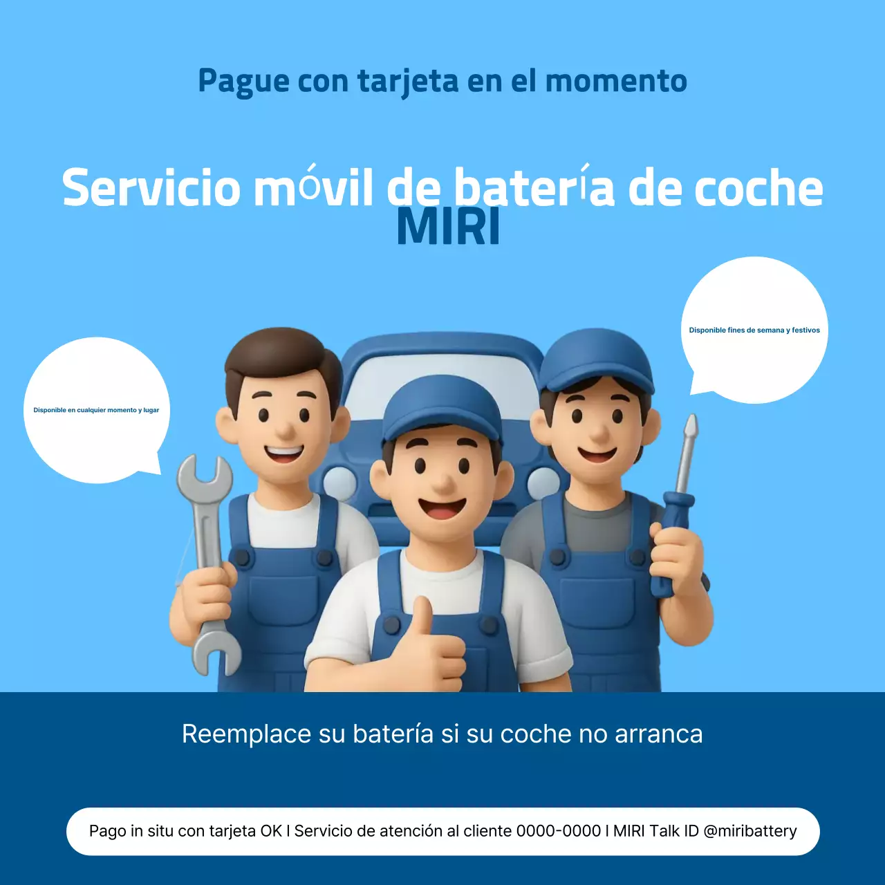 Anuncio de coche moderno de color azul cielo