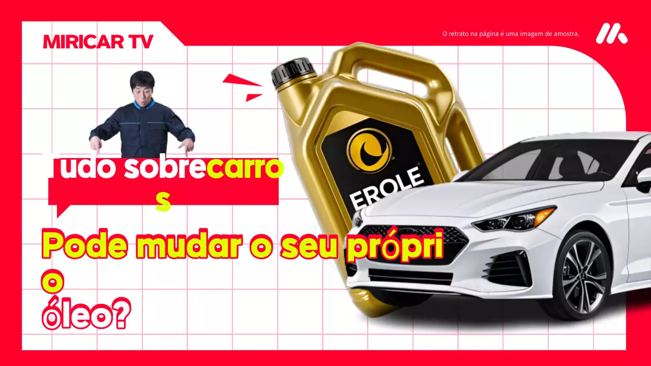 Como trocar o óleo do motor do carro com destaques em vermelho e branco