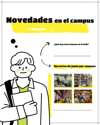 Cartel de eventos semanales de la Sociedad Moderna Amarilla