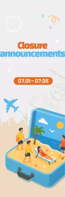 Aviso de feriado simples bege